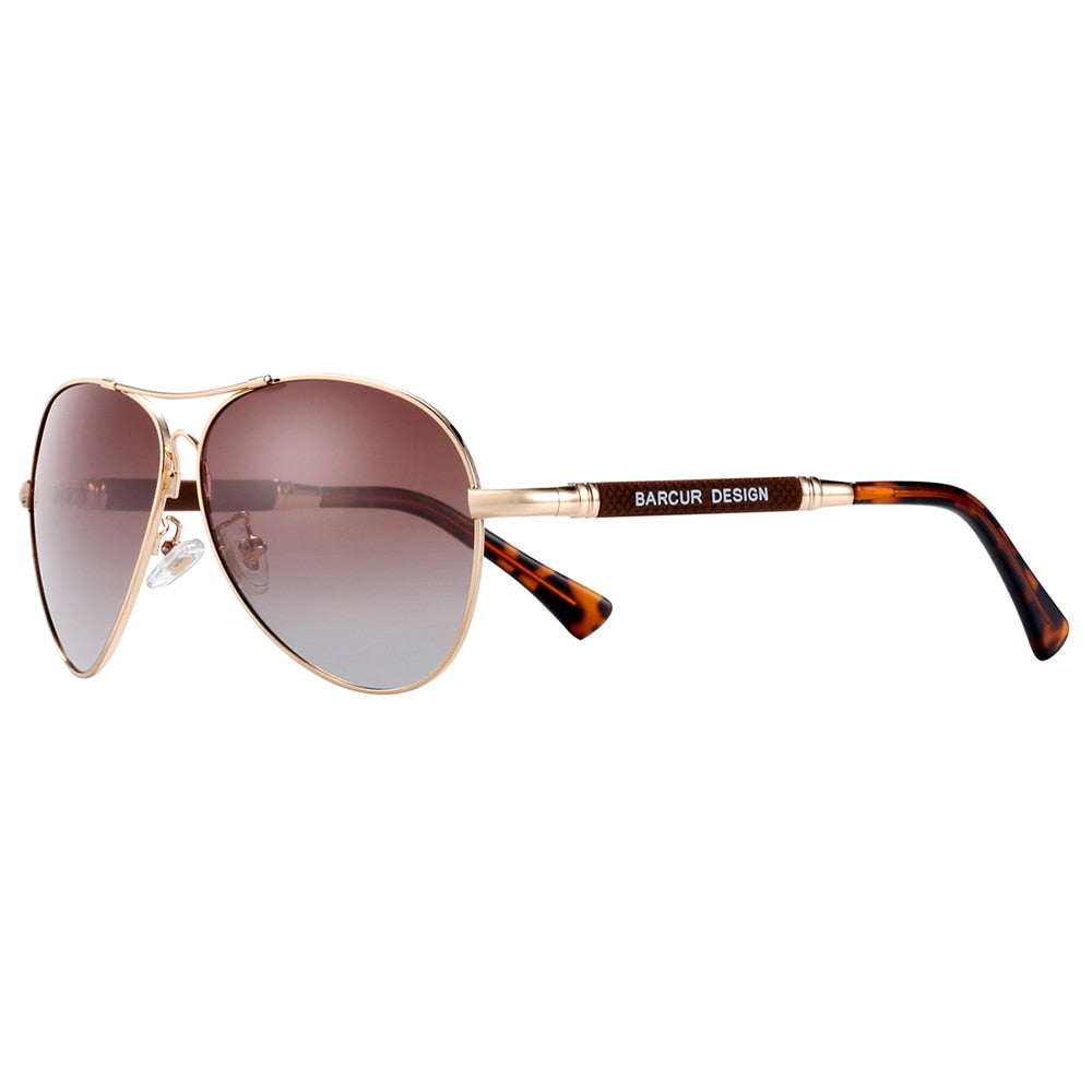 Barcur Design Polarized Pilot Sunglasses - Trendiga pilotglasögon med polariserade linser.