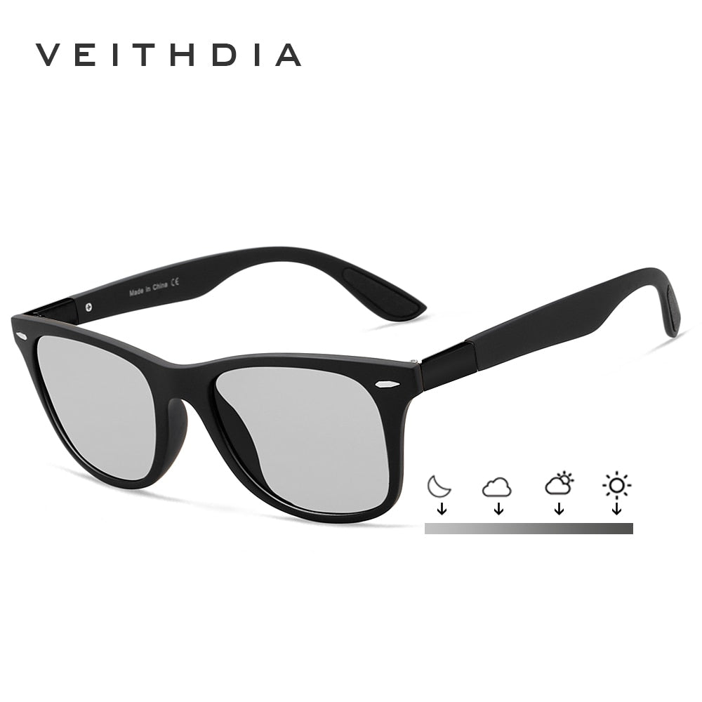 Veithdia DualShift - Gradient Photochromic Solglasögon med Polariserade Spegel-Linser