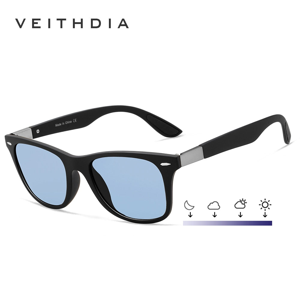 Veithdia DualShift - Gradient Photochromic Solglasögon med Polariserade Spegel-Linser