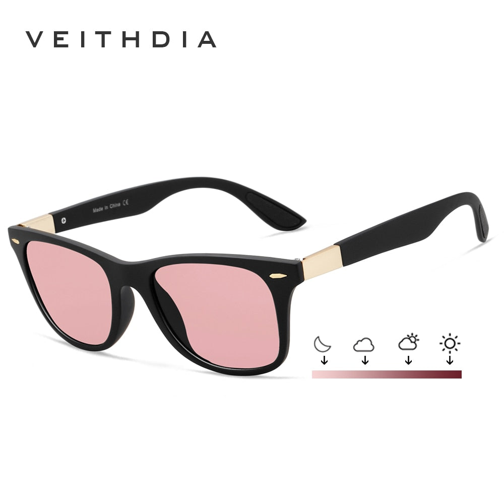 Veithdia DualShift - Gradient Photochromic Solglasögon med Polariserade Spegel-Linser