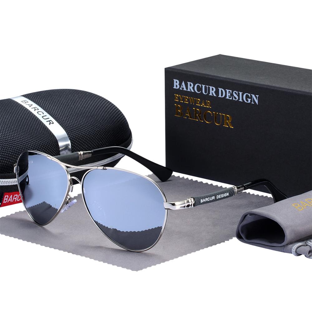 Barcur Design Polarized Pilot Sunglasses - Trendiga pilotglasögon med polariserade linser.