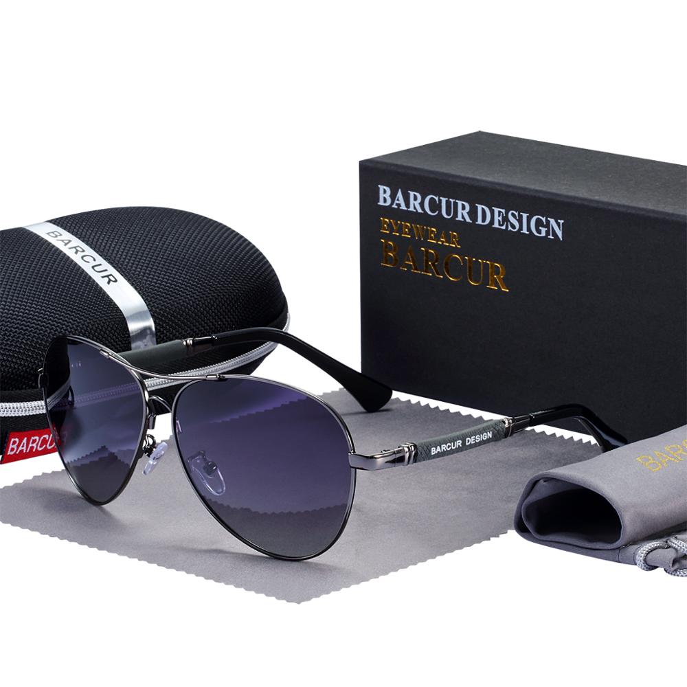 Barcur Design Polarized Pilot Sunglasses - Trendiga pilotglasögon med polariserade linser.