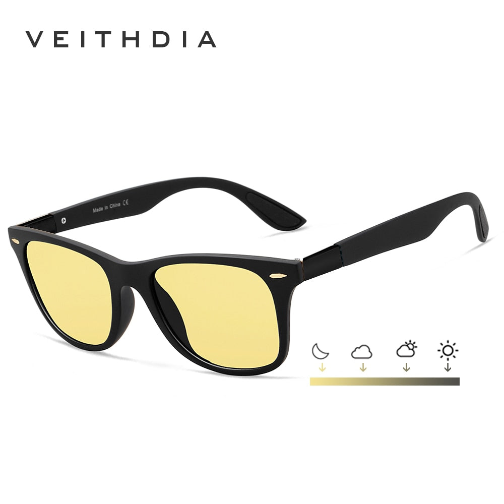 Veithdia DualShift - Gradient Photochromic Solglasögon med Polariserade Spegel-Linser